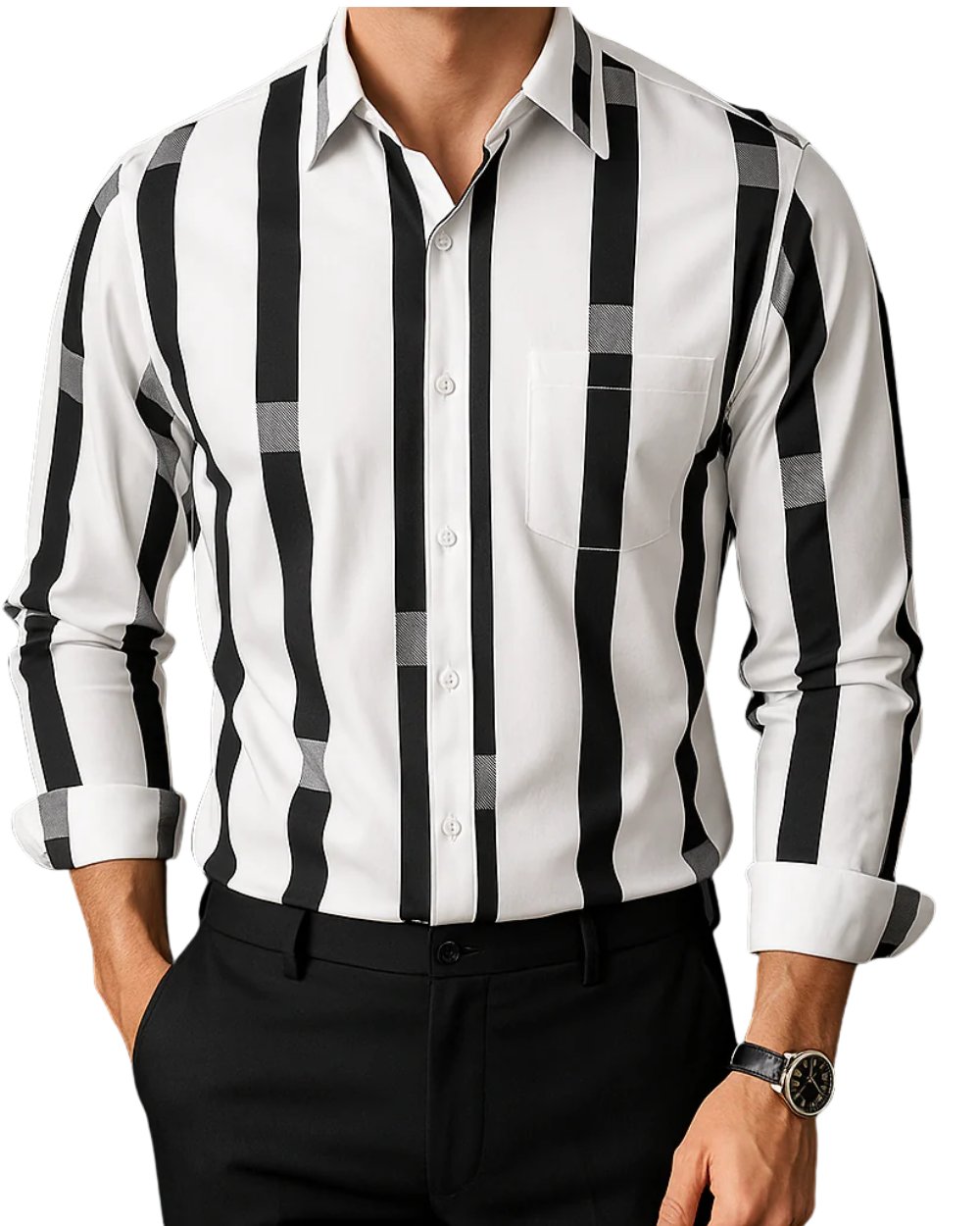 Finn | Striped Long-Sleeve Cotton Men's Shirt