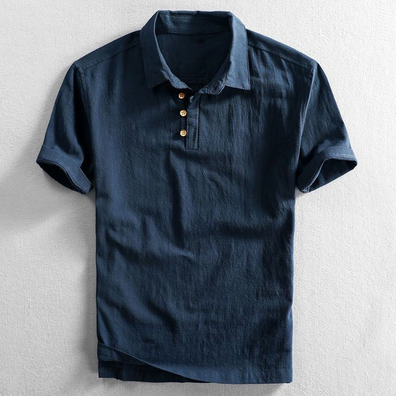 Cooper | Linen Short-Sleeve Men's Polo Shirt for Summer