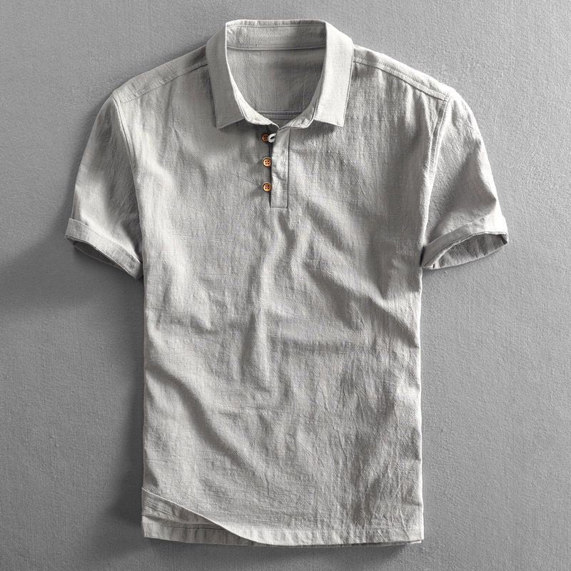 Cooper | Linen Short-Sleeve Men's Polo Shirt for Summer