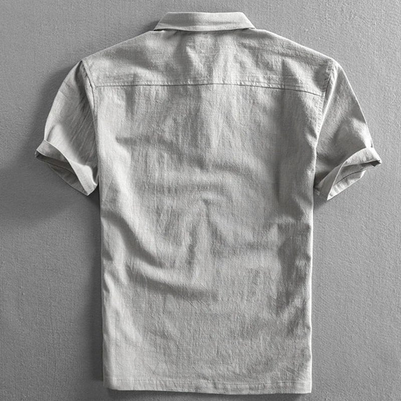 Cooper | Linen Short-Sleeve Men's Polo Shirt for Summer