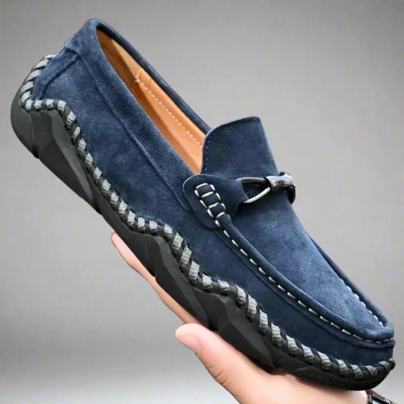 Frederick | Suede Buckle Hand-Stitched Men Loafers