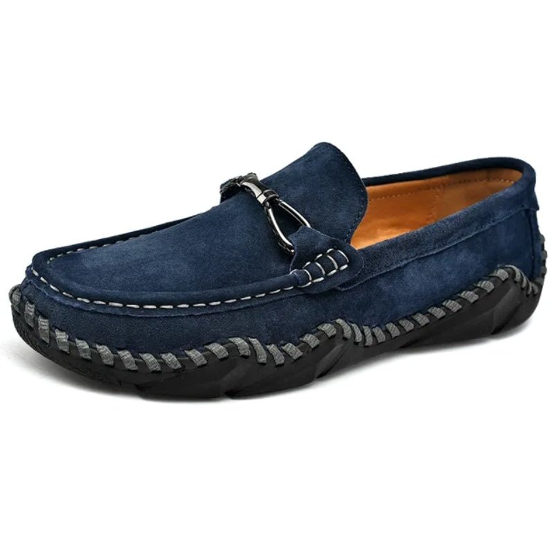 Frederick | Suede Buckle Hand-Stitched Men Loafers