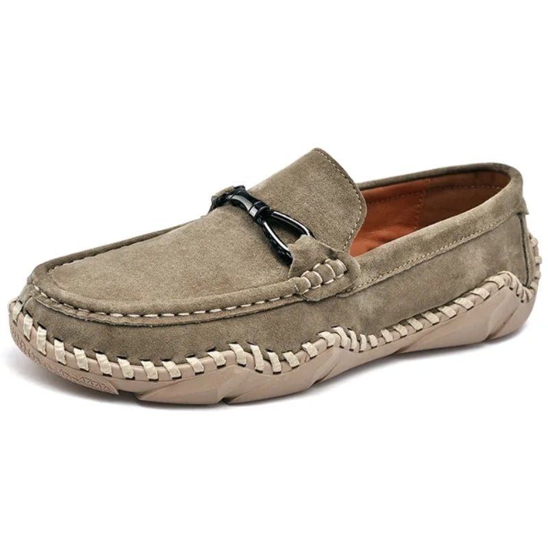 Frederick | Suede Buckle Hand-Stitched Men Loafers
