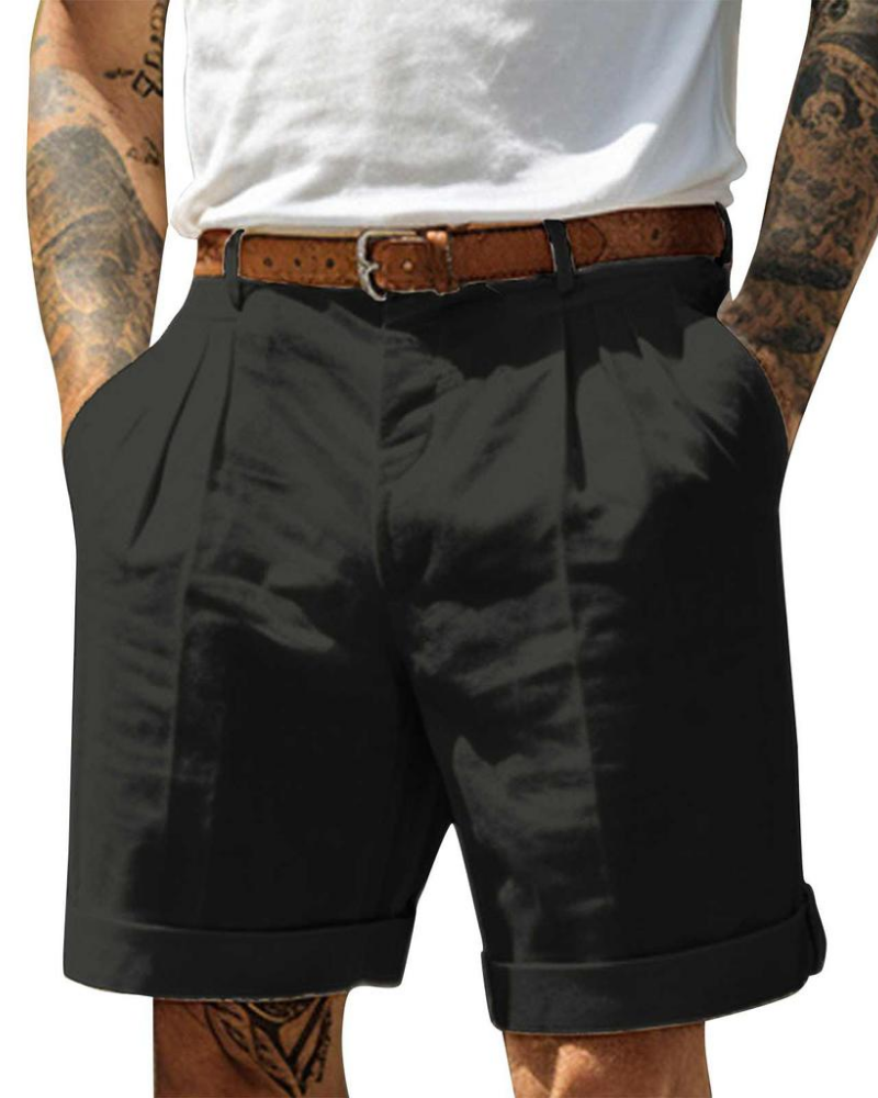 Olexi | Double-Pleated Cuffed Chino Men Shorts for Summer