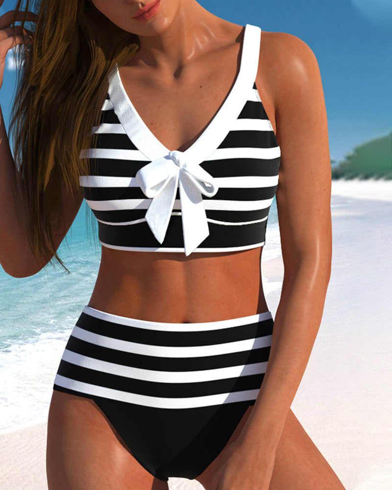 Paloma | Nautical Stripe Bow-Detail Women Bikinis for Summer