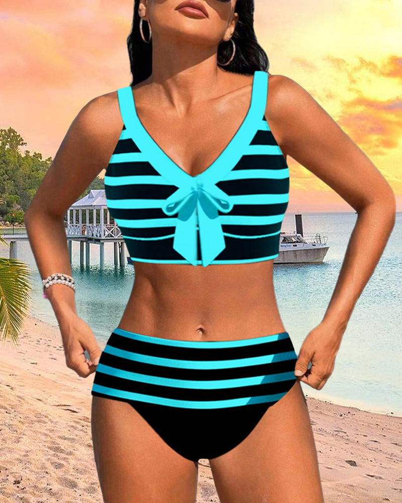 Paloma | Nautical Stripe Bow-Detail Women Bikinis for Summer