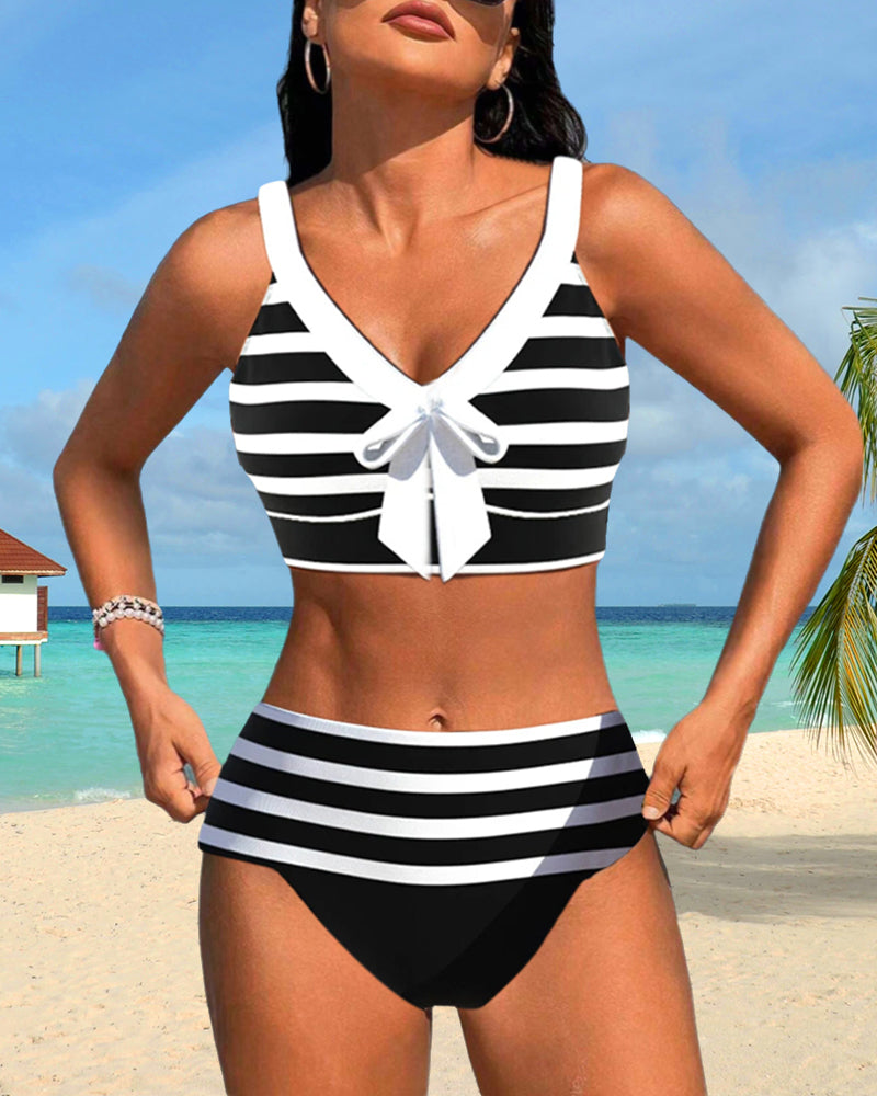 Paloma | Nautical Stripe Bow-Detail Women Bikinis for Summer