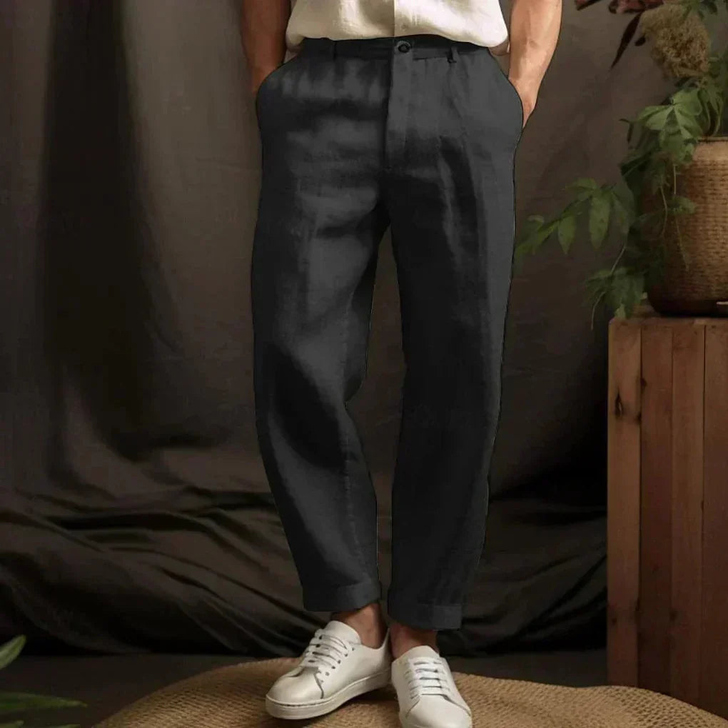 Sebastian | Airy Linen Casual Men Trousers for Summer