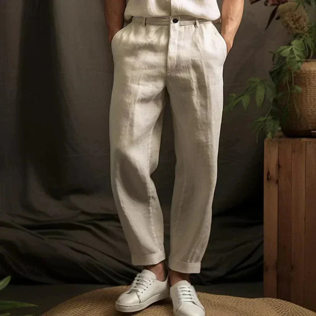 Sebastian | Airy Linen Casual Men Trousers for Summer