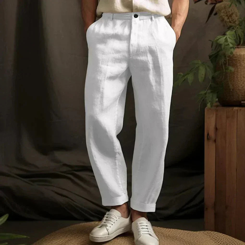 Sebastian | Airy Linen Casual Men Trousers for Summer