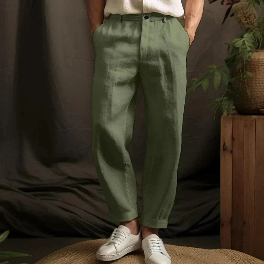 Sebastian | Airy Linen Casual Men Trousers for Summer