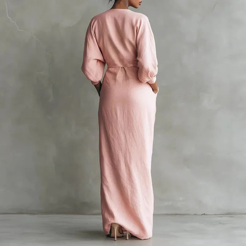 Maisie | Plunge Wrap Side-Slit Maxi Dress