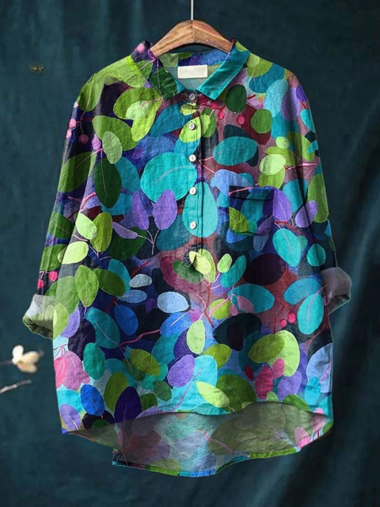 Ana | Linen Printed Relaxed Women Blouses for Summer