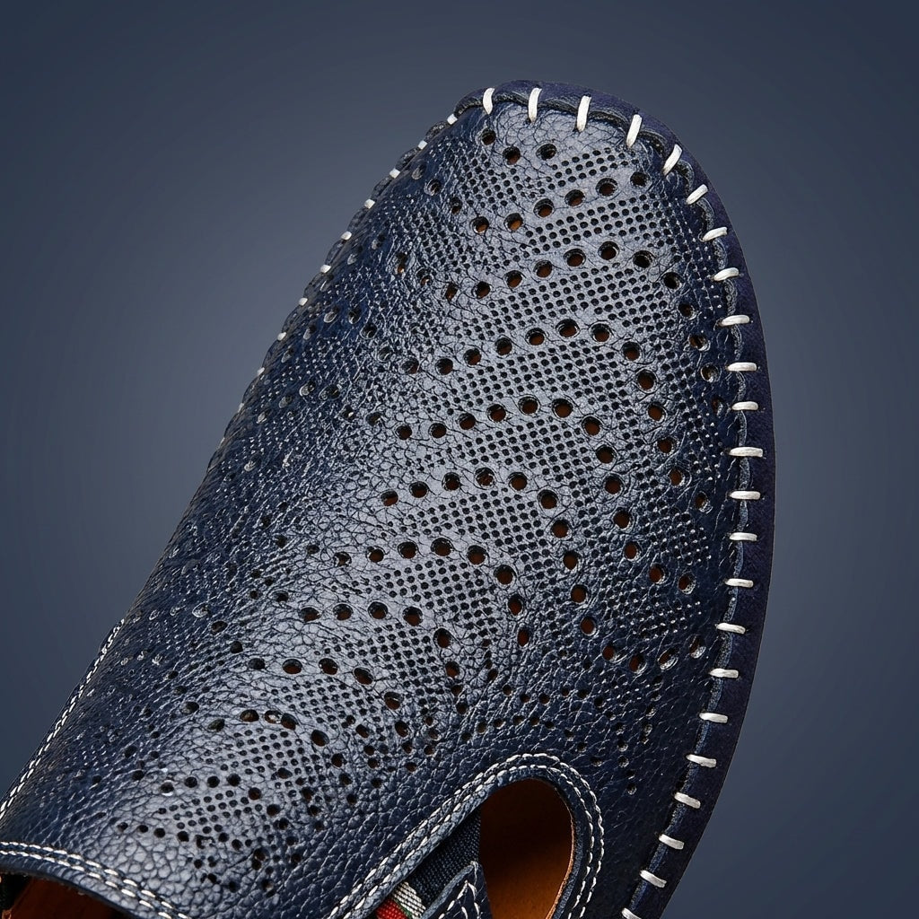Silas | Perforated Leather Closed-Toe Men Sandals for Summer