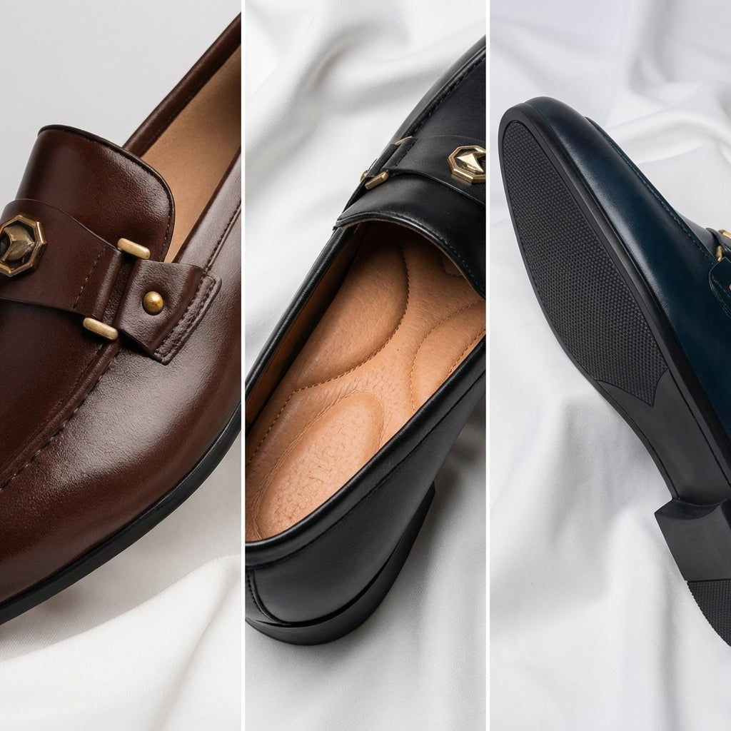 Callum | Gold-Tone Buckle Leather Men Loafers