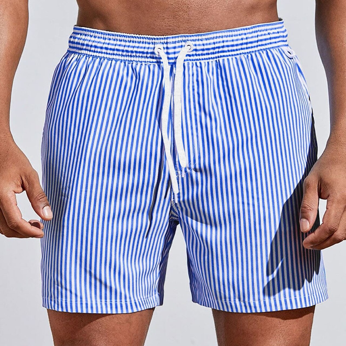 Nolan | Vertical Stripe Drawcord Men's Swim Shorts for Summer