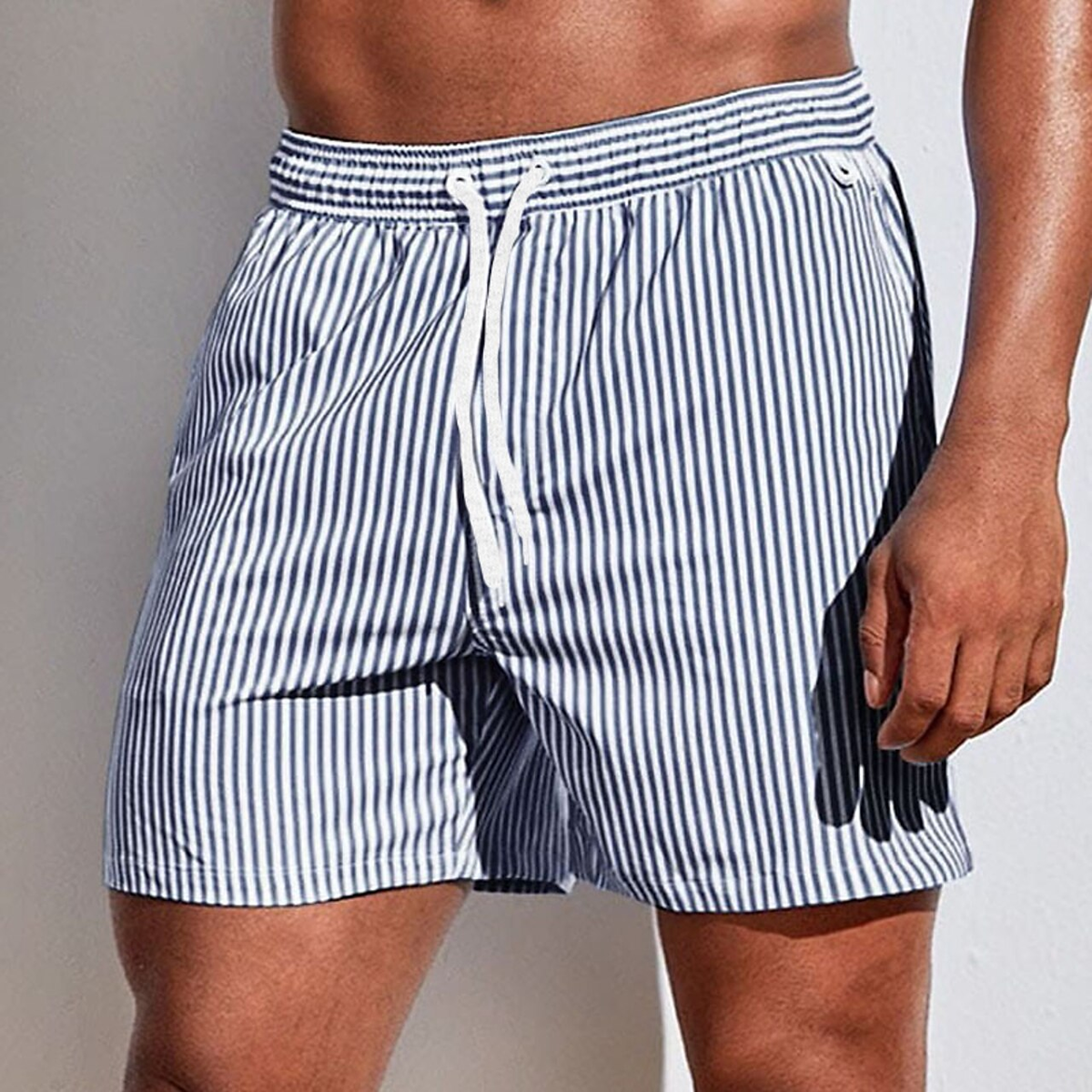 Nolan | Vertical Stripe Drawcord Men's Swim Shorts for Summer