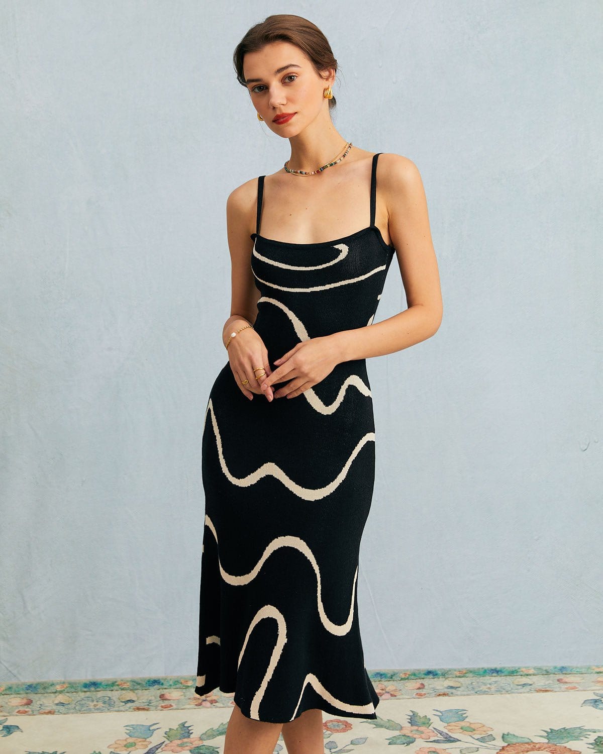 Naomi | Mermaid-Hem Bodycon Knit Midi Dress