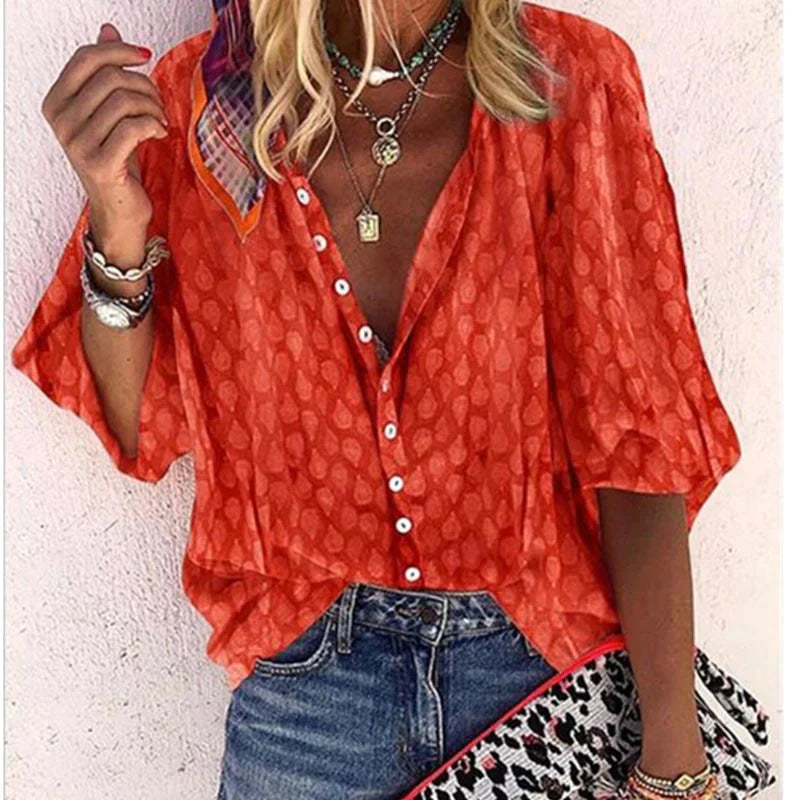 Marguerite | Sheer Printed Button-Down Women Blouses for Summer