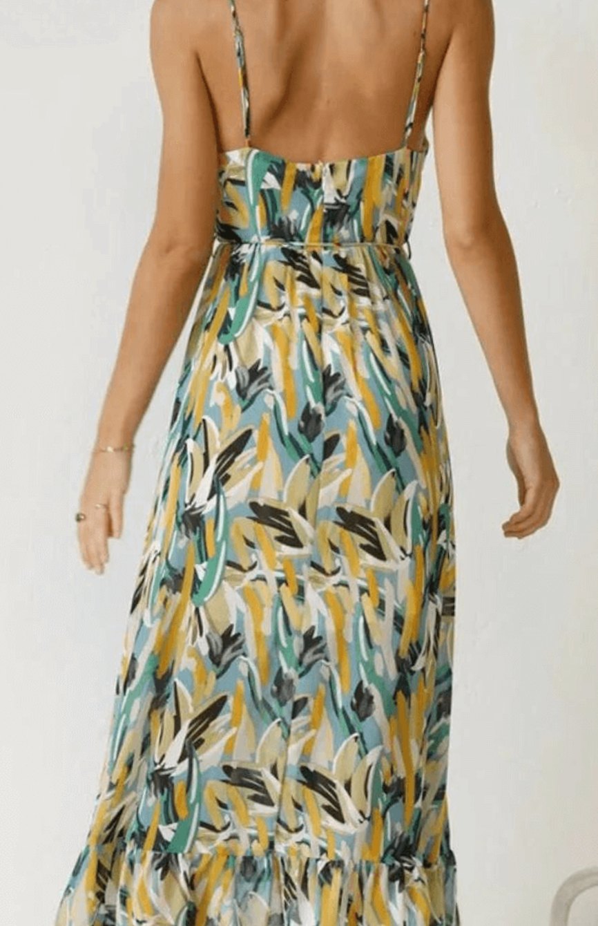Alice | Boho Spaghetti-Strap Midi Dress for Summer