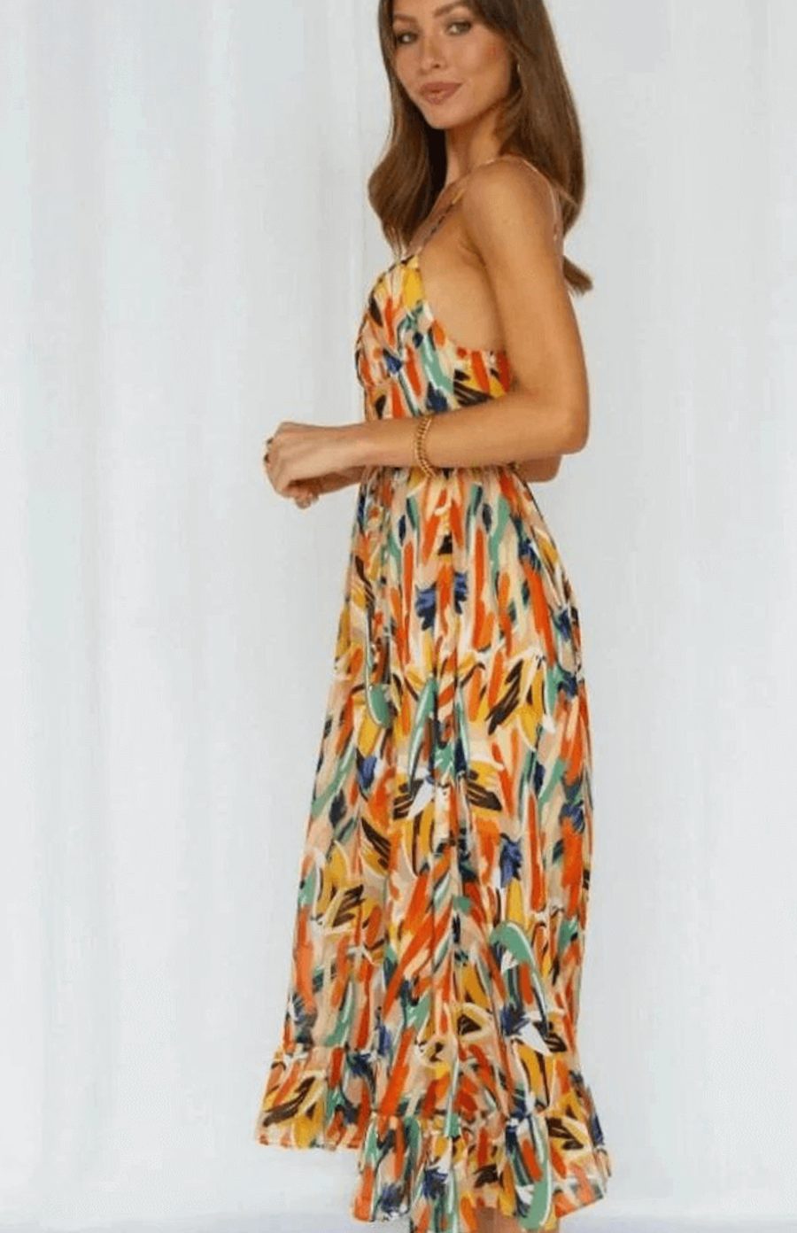 Alice | Boho Spaghetti-Strap Midi Dress for Summer
