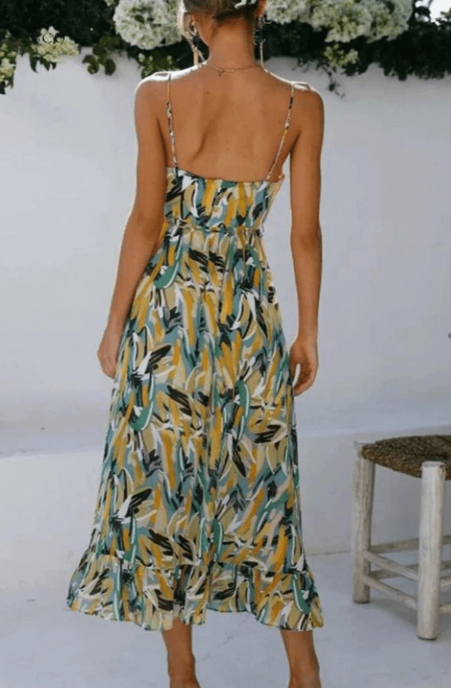 Alice | Boho Spaghetti-Strap Midi Dress for Summer