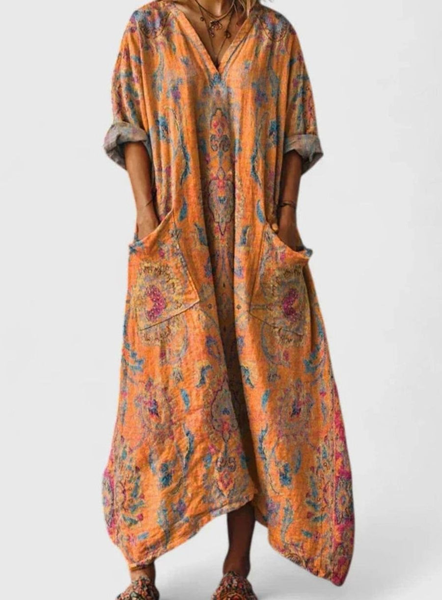 Ivy | Pocketed Oversized Boho Maxi Dress for Summer
