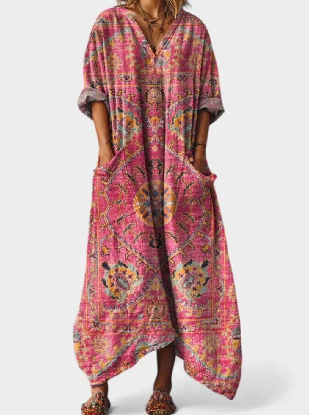 Ivy | Pocketed Oversized Boho Maxi Dress for Summer