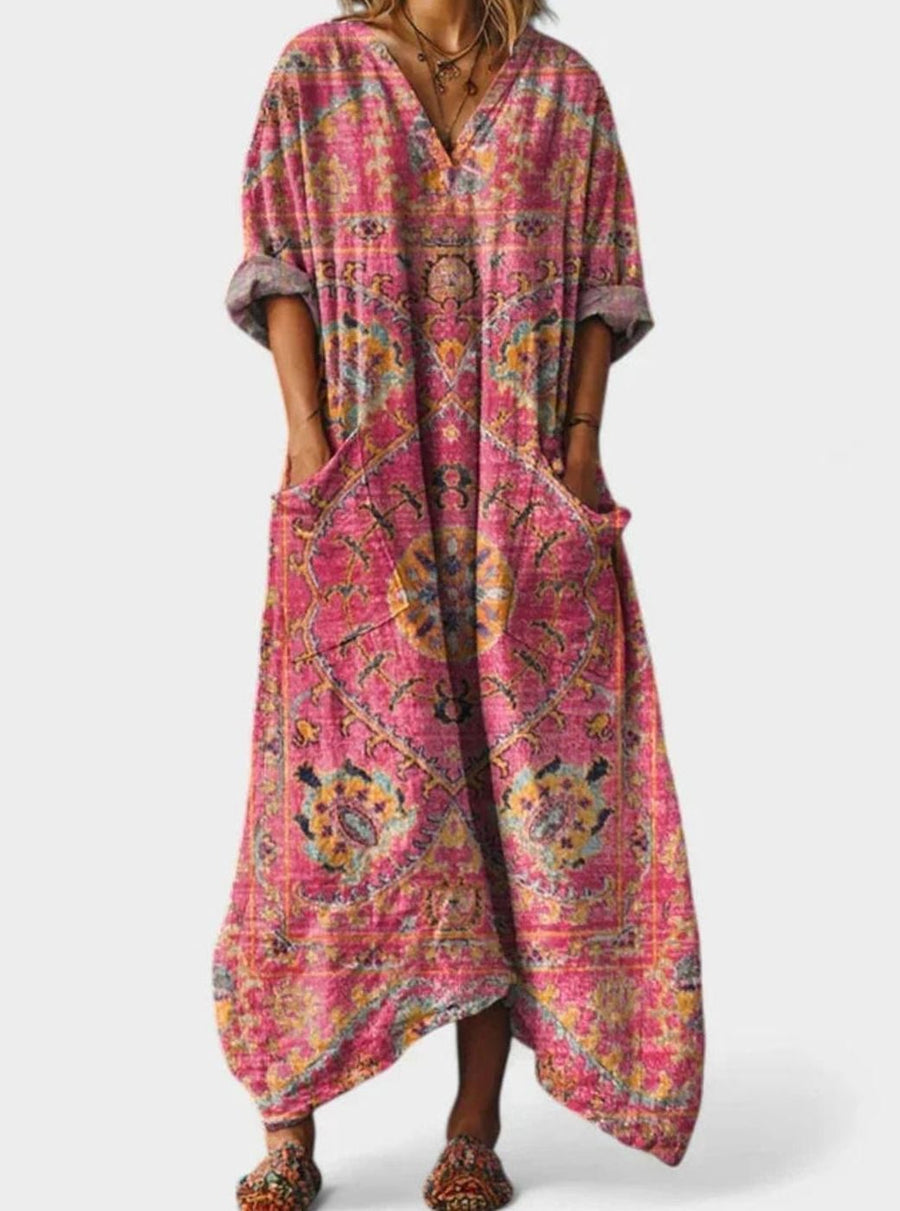 Ivy | Pocketed Oversized Boho Maxi Dress for Summer