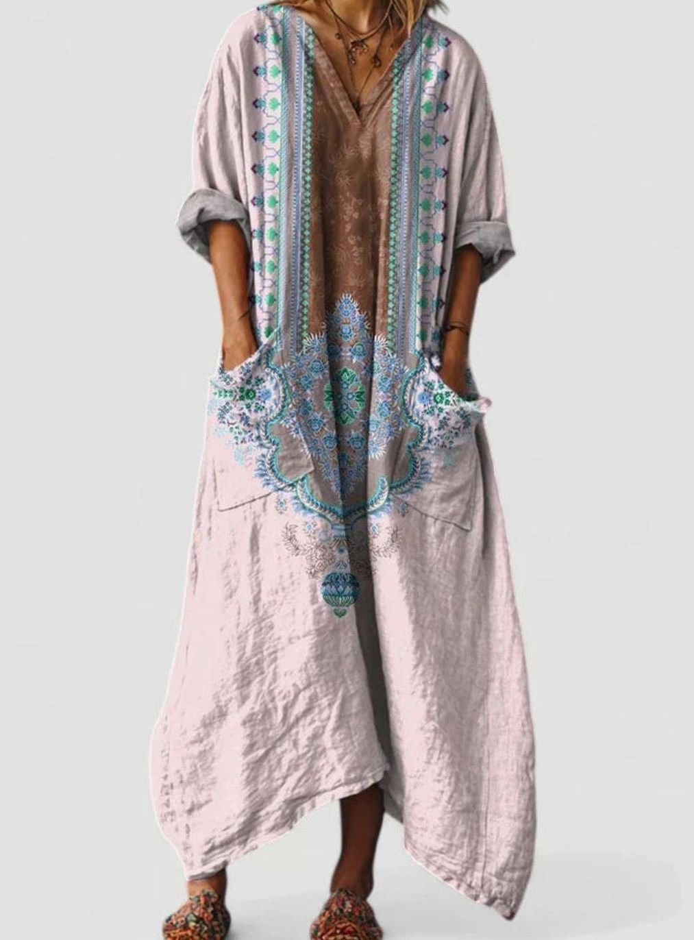 Ivy | Pocketed Oversized Boho Maxi Dress for Summer