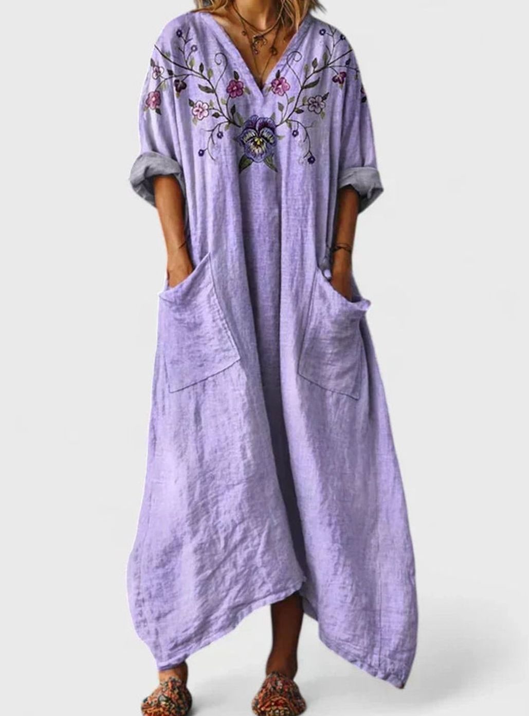 Ivy | Pocketed Oversized Boho Maxi Dress for Summer