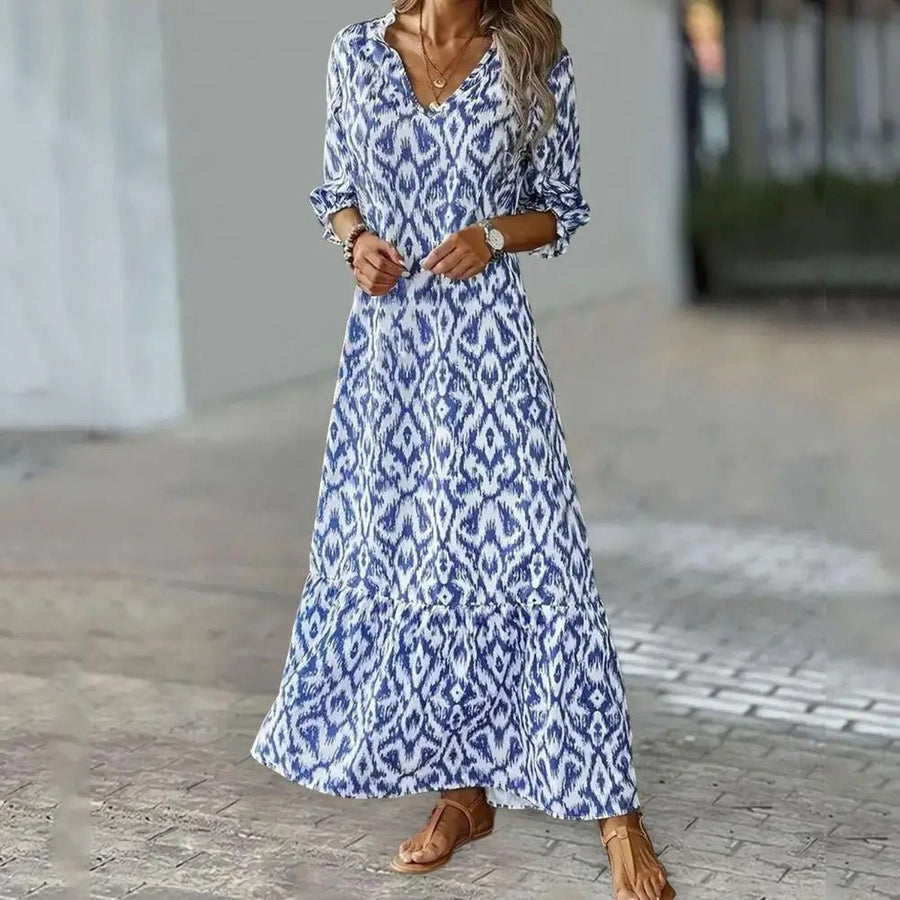Coco | Ikat Print Boho Maxi Women Party Dress