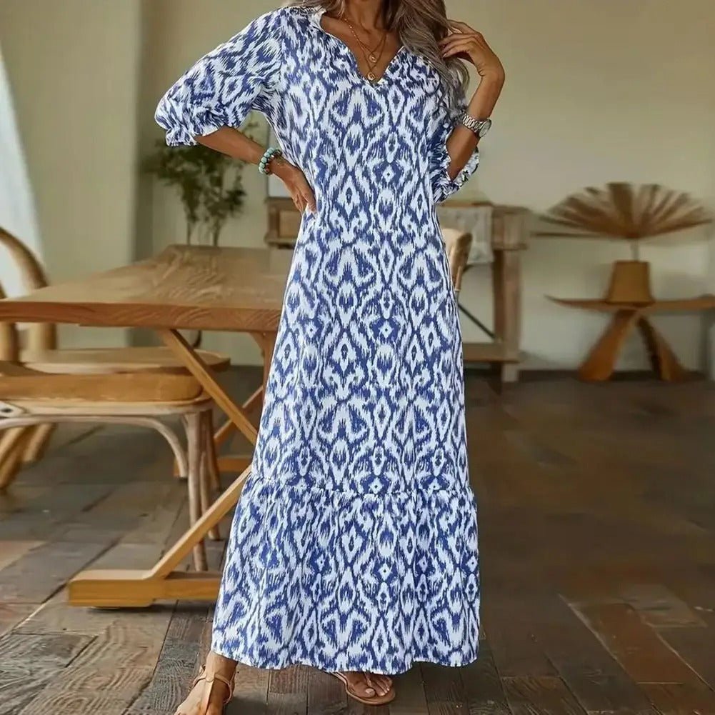 Coco | Ikat Print Boho Maxi Women Party Dress