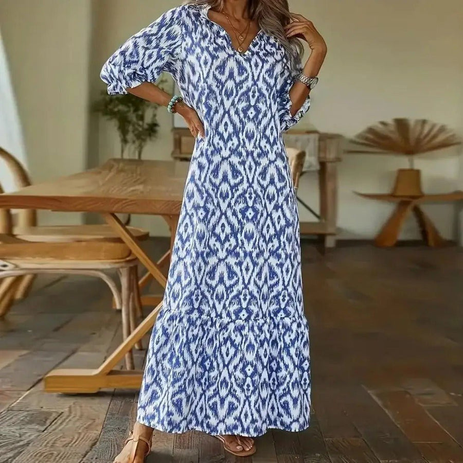 Coco | Ikat Print Boho Maxi Women Party Dress