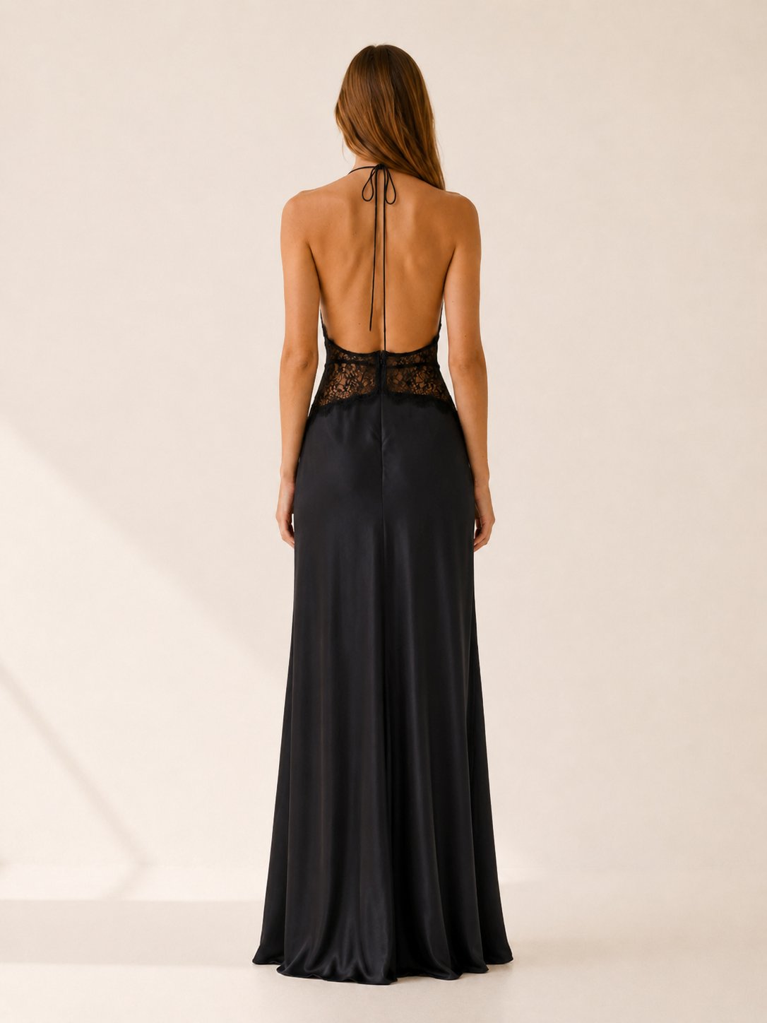 Nadia | Backless Halter Plunge Women Party Dress