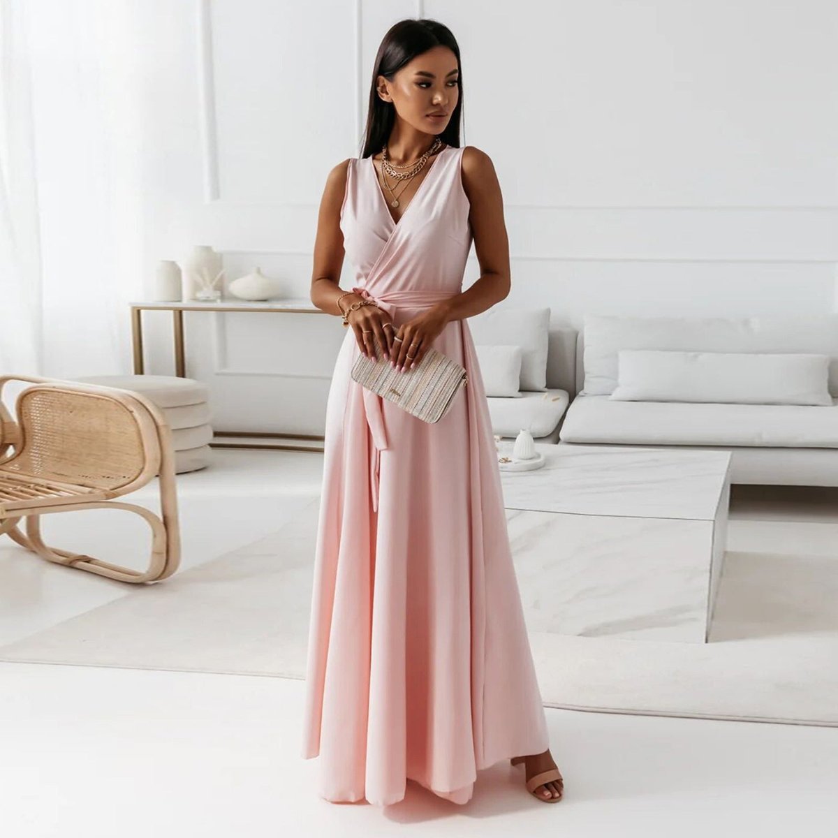 Odette | Sleeveless Wrap Maxi Women Party Dress