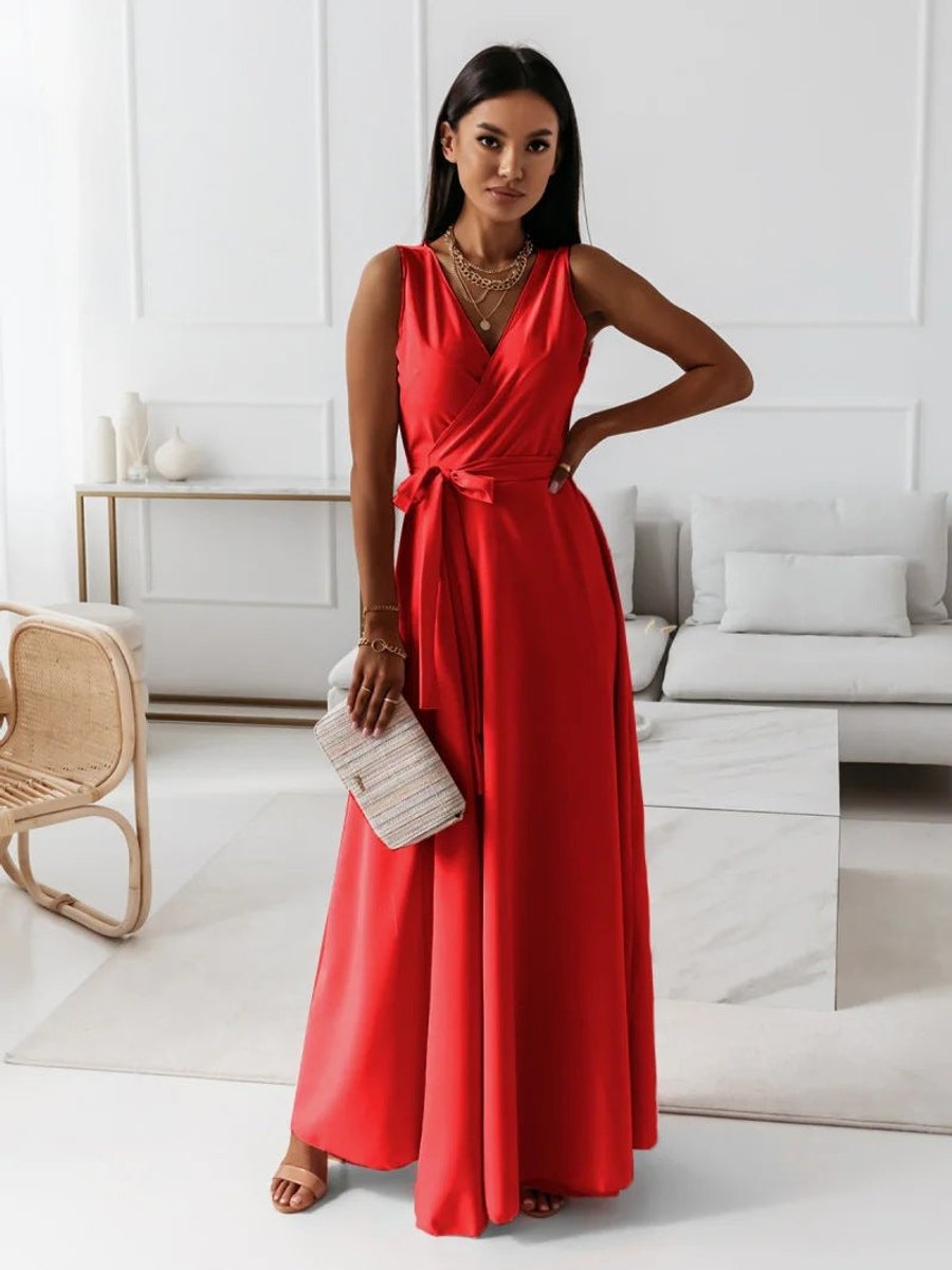Odette | Sleeveless Wrap Maxi Women Party Dress