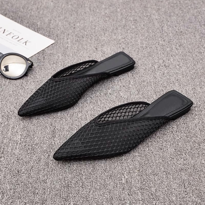 Coco | Fishnet Pointed-Toe Women's Mules for Summer