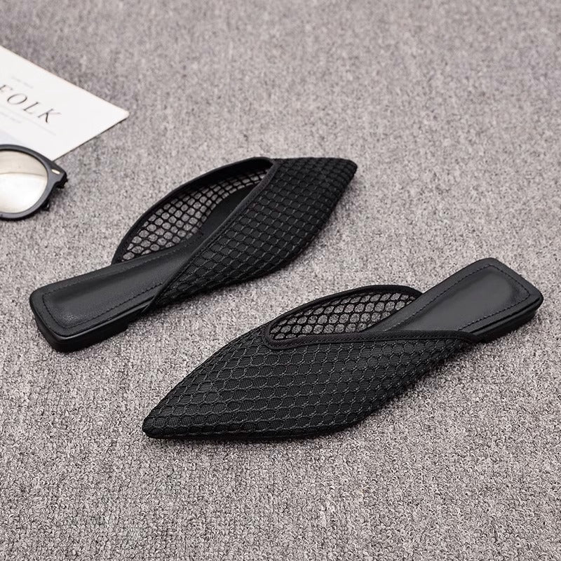 Coco | Fishnet Pointed-Toe Women's Mules for Summer