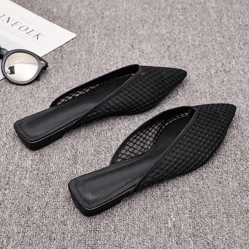 Coco | Fishnet Pointed-Toe Women's Mules for Summer