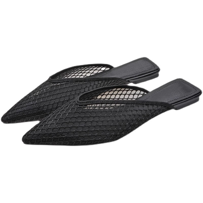Coco | Fishnet Pointed-Toe Women's Mules for Summer