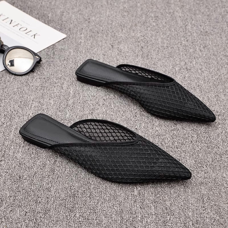 Coco | Fishnet Pointed-Toe Women's Mules for Summer