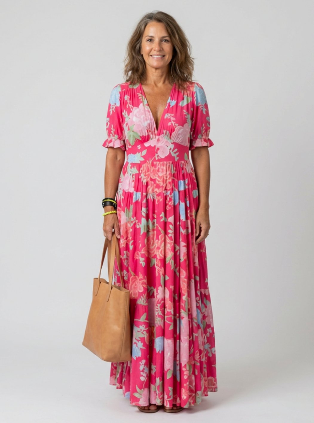 Genevieve | Flutter-Sleeve Floral Maxi Dress for Spring