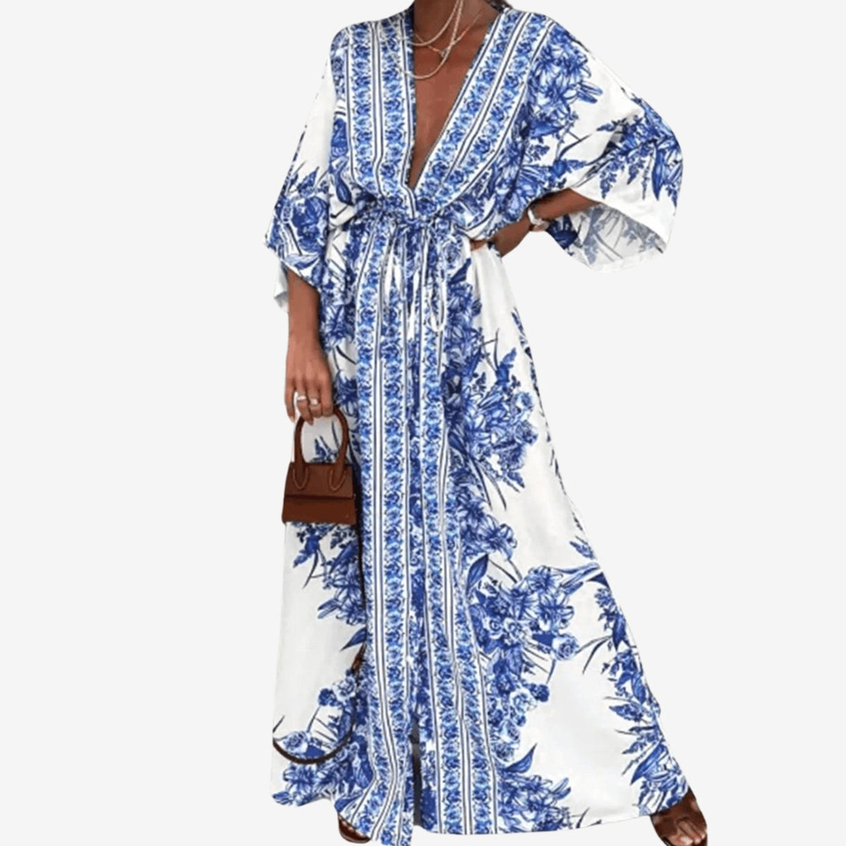 Beatrice | Deep V-Neck Drawstring-Waist Women Party Dress