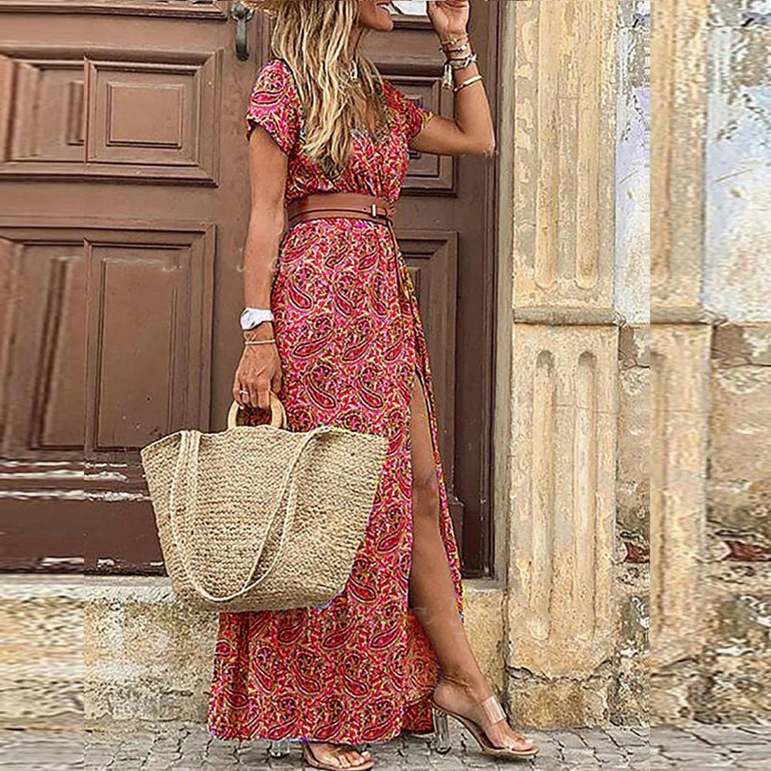Marigold | Floor-Length Floral Women Party Dress