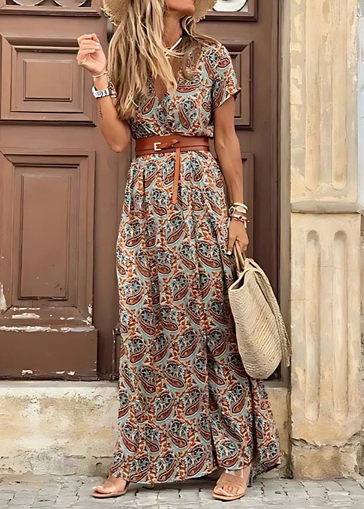 Marigold | Floor-Length Floral Women Party Dress
