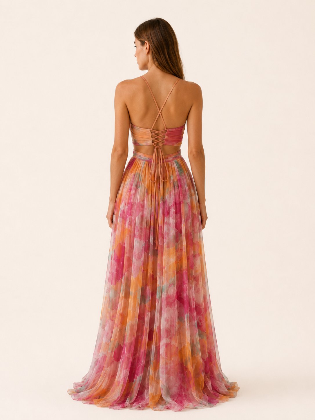 Bridget | Slim-Strap Floral Maxi Women Party Dress