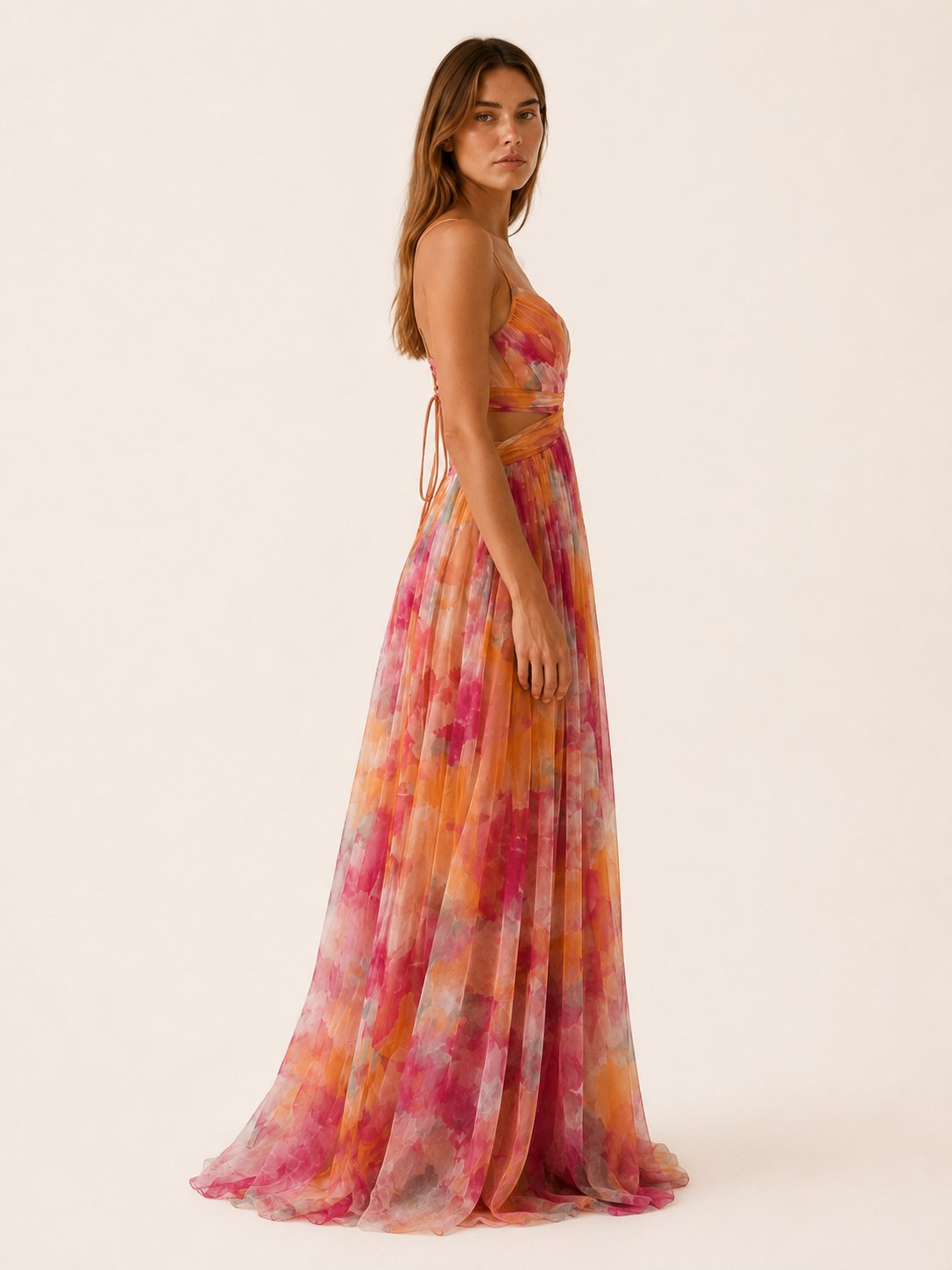 Bridget | Slim-Strap Floral Maxi Women Party Dress