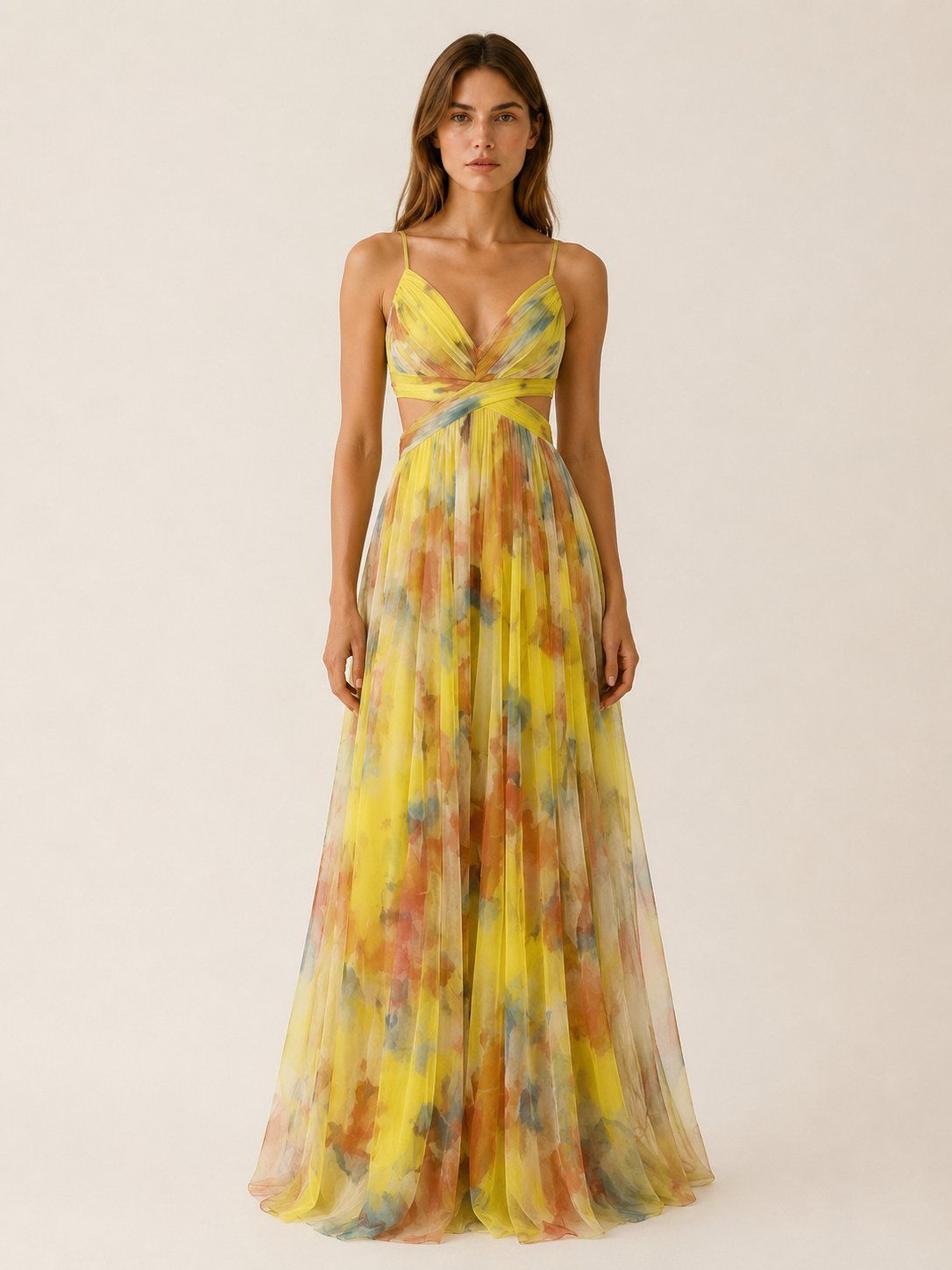 Bridget | Slim-Strap Floral Maxi Women Party Dress