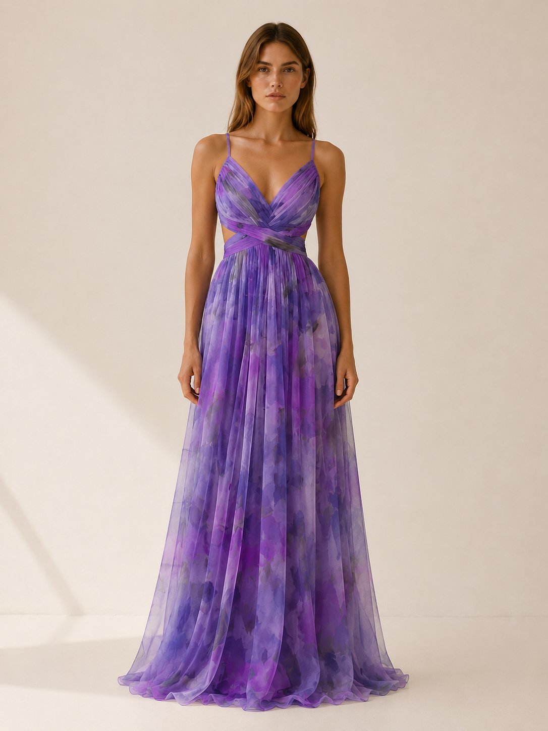 Bridget | Slim-Strap Floral Maxi Women Party Dress
